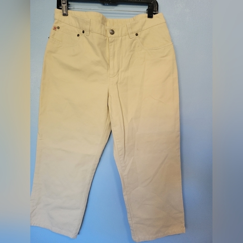 Vntg 1999 RLX Ralph Ralph Lauren Women's Crop Jeans Size 12 Beige
